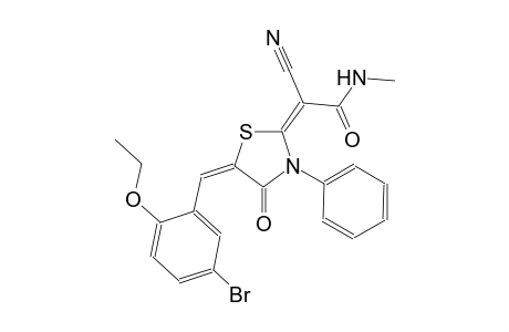 (2E)-2-[(5E)-5-(5-bromo-2-ethoxybenzylidene)-4-oxo-3-phenyl-1,3-thiazolidin-2-ylidene]-2-cyano-N-methylethanamide