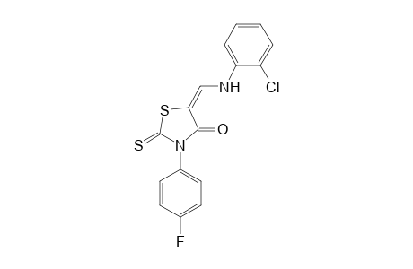 (5E)-5-[(2-chloroanilino)methylene]-3-(4-fluorophenyl)-2-thioxo-thiazolidin-4-one