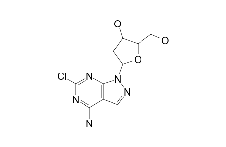 4-AMINO-6-CHLORO-1-(2'-DEOXY-BETA-D-ERYTHRO-PENTOFURANOSYL)-1H-PYRAZOLO-[3,4-D]-PYRIMIDINE