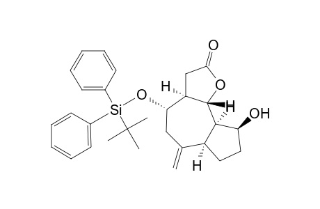 Azuleno[4,5-b]furan-2(3H)-one, 4-[[(1,1-dimethylethyl)diphenylsilyl]oxy]decahydro-9-hydroxy-6-methylene-, (3a.alpha.,4.alpha.,6a.alpha.,9.beta.,9a.alpha.,9b.beta.)-(.+-.)-
