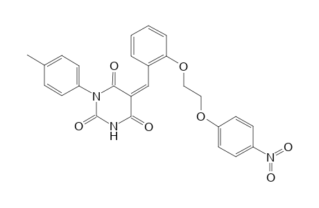 (5Z)-1-(4-methylphenyl)-5-[[2-[2-(4-nitrophenoxy)ethoxy]phenyl]methylidene]-1,3-diazinane-2,4,6-trione