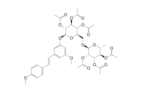 (E)-3,4'-DIMETHOXY-5-[2,3,4-TRI-O-ACETYL-6-O-(2,3,4-TRI-O-ACETYL-O'-L-RHAMNOSYL)-BETA-D-GLUCOPYRANOSYLOXY]-STILBENE