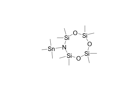 1,3,5-Trioxa-7-aza-2,4,6,8-tetrasilacyclooctane, 2,2,4,4,6,6,8,8-octamethyl-7-(trimethylstannyl)-