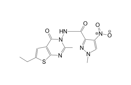 N-(6-ethyl-2-methyl-4-oxothieno[2,3-d]pyrimidin-3(4H)-yl)-1-methyl-4-nitro-1H-pyrazole-3-carboxamide