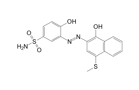 Benzenesulfonamide, 4-hydroxy-3-[2-[1-hydroxy-4-(methylthio)-2-naphthalenyl]diazenyl]-