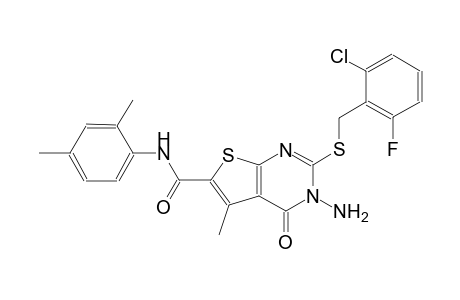 3-amino-2-[(2-chloro-6-fluorobenzyl)sulfanyl]-N-(2,4-dimethylphenyl)-5-methyl-4-oxo-3,4-dihydrothieno[2,3-d]pyrimidine-6-carboxamide