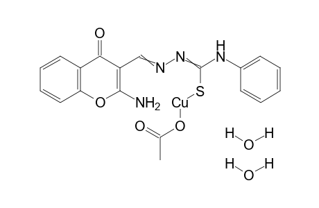 [(N'-{[(2-amino-4-oxo-4H-chromen-3-yl)methylidene]amino}-N-phenylcarbamimidoyl)sulfanyl]cuprio acetate dihydrate