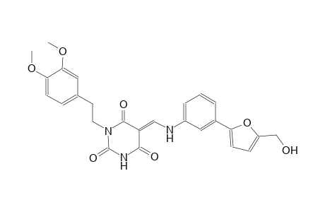 2,4,6(1H,3H,5H)-pyrimidinetrione, 1-[2-(3,4-dimethoxyphenyl)ethyl]-5-[[[3-[5-(hydroxymethyl)-2-furanyl]phenyl]amino]methylene]-, (5E)-