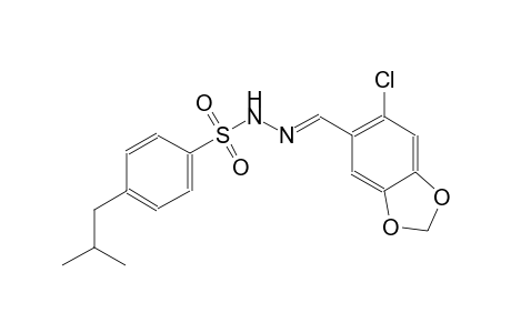 N'-[(E)-(6-chloro-1,3-benzodioxol-5-yl)methylidene]-4-isobutylbenzenesulfonohydrazide