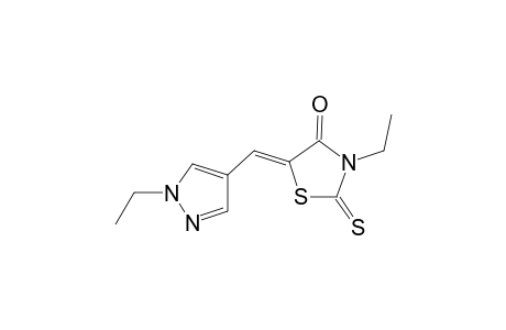(5Z)-3-ethyl-5-[(1-ethyl-4-pyrazolyl)methylidene]-2-sulfanylidene-4-thiazolidinone