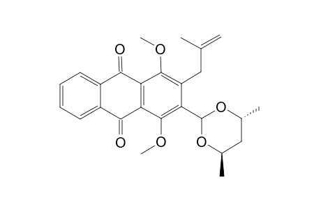 (4'R,6'R)-2-(4',6'-dimethyl-1',3'-dioxan-2'-yl)-1,4-dimethoxy-3-(2''-methylprop-2''-enyloxy)anthraquinone