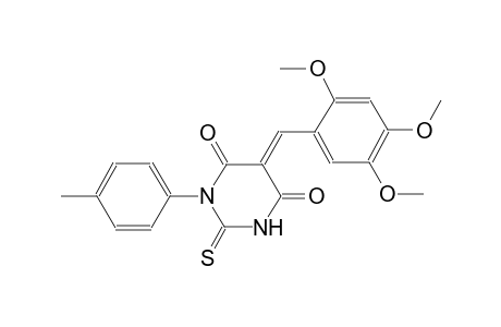 4,6(1H,5H)-pyrimidinedione, dihydro-1-(4-methylphenyl)-2-thioxo-5-[(2,4,5-trimethoxyphenyl)methylene]-, (5E)-
