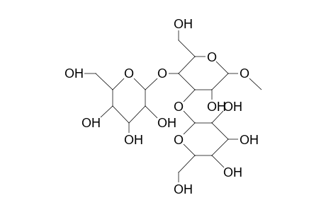 Methyl <A-D-glucopyranosyl(1->4)>-<B-D-glucopyranosyl(1->3)>-A-D-galactopyranoside