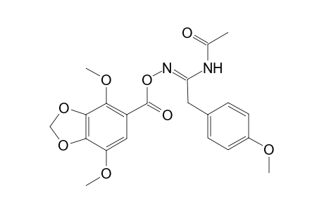 N-[N'-{[(4,7-Dimethoxy-1,3-benzodioxol-5-yl)carbonyl]oxy}-2-(4-methoxyphenyl)ethanimidoyl]acetamide