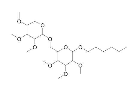 2-Hexoxy-6-[(3,4,5-trihydroxyoxan-2-yl)oxymethyl]oxane-3,4,5-triol, hexamethyl ether