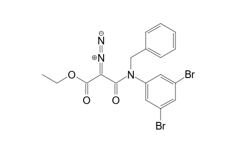 (E)-2-diazonio-3-(3,5-dibromo-N-(phenylmethyl)anilino)-1-ethoxy-3-oxo-1-propen-1-olate