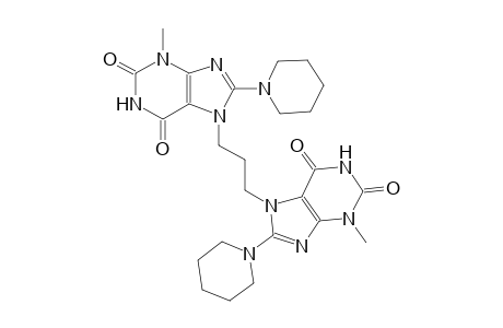 3-methyl-7-{3-[3-methyl-2,6-dioxo-8-(1-piperidinyl)-1,2,3,6-tetrahydro-7H-purin-7-yl]propyl}-8-(1-piperidinyl)-3,7-dihydro-1H-purine-2,6-dione