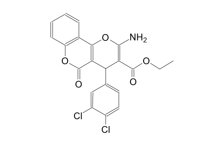 2-Amino-4-(3,4-dichlorophenyl)-5-keto-4H-pyrano[3,2-c]chromene-3-carboxylic acid ethyl ester