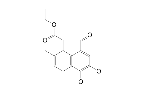 5-CARBOMETHOXYMETHYL-4-FORMYL-1,2-DIHYDROXY-6-METHYL-5,8-DIHYDRONAPHTHALENE