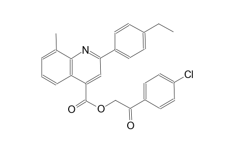 4-quinolinecarboxylic acid, 2-(4-ethylphenyl)-8-methyl-, 2-(4-chlorophenyl)-2-oxoethyl ester