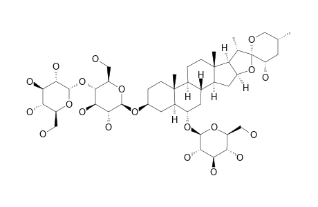 #2;CANTALASAPONIN-I-B2;(23S,25R)-5-ALPHA-SPIROST-3-BETA,6-ALPHA,23-TRIOL-3-O-[ALPHA-D-GLUCOPYRANOSYL-(1->4)-BETA-D-GLUCOPYRANOSYL]-6-O-BETA-D-GLUCOPYRANOSIDE