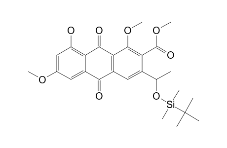 (S)-(-)-METHYL-3-TERT.-BUTYLDIMETHYLSILOXYETHYL-8-HYDROXY-1,6-DIMETHOXY-9,10-DIOXOANTHRACENE-2-CARBOXYLATE