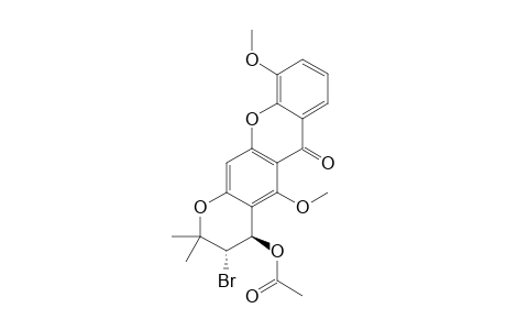 (+/-)-TRANS-4-ACETOXY-3-BROMO-3,4-DIHYDRO-5,10-DIMETHOXY-2,2-DIMETHYL-2H,6H-PYRAN-[3,2-B]-XANTHEN-6-ONE