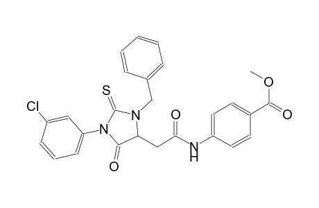 methyl 4-({[3-benzyl-1-(3-chlorophenyl)-5-oxo-2-thioxo-4-imidazolidinyl]acetyl}amino)benzoate