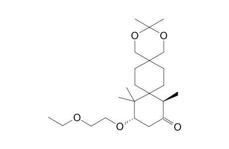 (1RS,4SR)-4-(1-Ethoxyethoxy)-1,5,5-trimethylspiro[5.5]undecane-2,9-dione 9-(2,2-Dimethylpropylidene) acetal