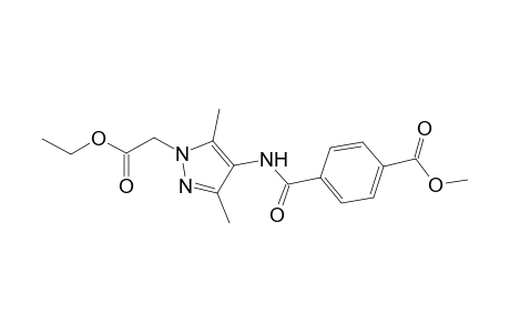 4-[[1-(2-ethoxy-2-keto-ethyl)-3,5-dimethyl-pyrazol-4-yl]carbamoyl]benzoic acid methyl ester