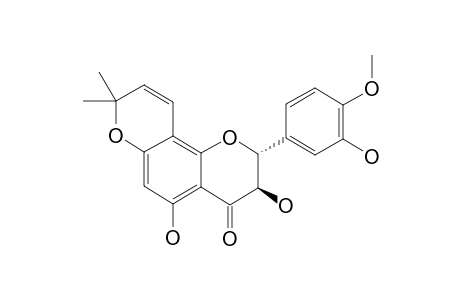 GLYSAPINOL;(2-R,3-R)-2,3-DIHYDRO-3,5-DIHYDROXY-2-(3-HYDROXY-4-METHOXYPHENYL)-8,8-DIMETHYL-4H,8H-BENZO-[1,2-B:3,4-B]-DIPYRAN-4-ONE