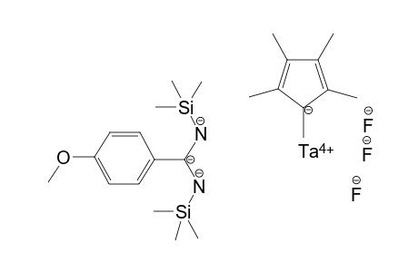 tantalum(VII) 1,2,3,4,5-pentamethylcyclopenta-2,4-dien-1-ide 4-(4-methoxyphenyl)-2,2,6,6-tetramethyl-3,5-diaza-2,6-disilaheptane-3,4,5-triide trifluoride