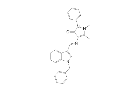 (E)-4-(((1-benzyl-1H-indol-3-yl)methylene)amino)-1,5-dimethyl-2-phenyl-1,2-dihydro-3H-pyrazol-3-one