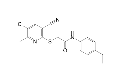 2-[(5-chloro-3-cyano-4,6-dimethylpyridin-2-yl)sulfanyl]-N-(4-ethylphenyl)acetamide