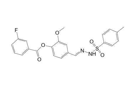 2-methoxy-4-((E)-{[(4-methylphenyl)sulfonyl]hydrazono}methyl)phenyl 3-fluorobenzoate