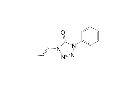 5H-Tetrazol-5-one, 1,4-dihydro-1-phenyl-4-(1-propenyl)-, (E)-