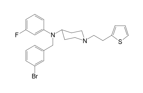 N-(3-Bromobenzyl)-N-(3-fluorophenyl)-1-[2-(thiophen-2-yl)ethyl]piperidin-4-amine