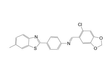 N-[(E)-(6-chloro-1,3-benzodioxol-5-yl)methylidene]-4-(6-methyl-1,3-benzothiazol-2-yl)aniline