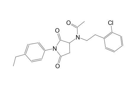 N-[2-(2-chlorophenyl)ethyl]-N-[1-(4-ethylphenyl)-2,5-dioxo-3-pyrrolidinyl]acetamide