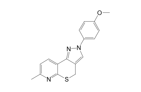2-(p-Methoxyphenyl)-{2'-methylpyrido[2,3-b]thiopyrano[4,3-c]pyrazole]