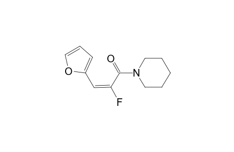 (E)-2-fluoranyl-3-(furan-2-yl)-1-piperidin-1-yl-prop-2-en-1-one