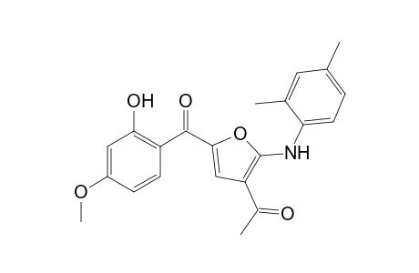 1-{2-[(2,4-Dimethylphenyl)amino]-5-[(2-hydroxy-4-methoxyphenyl)carbonyl]furan-3-yl}ethan-1-one