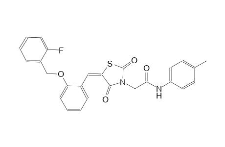 2-((5E)-5-{2-[(2-fluorobenzyl)oxy]benzylidene}-2,4-dioxo-1,3-thiazolidin-3-yl)-N-(4-methylphenyl)acetamide
