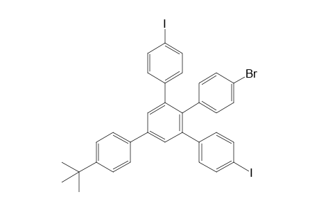 4-(p-Bromophenyl)-3,5-bis(4'-iodophenyl)-1-[4''-(t-butyl)phenyl]-benzene