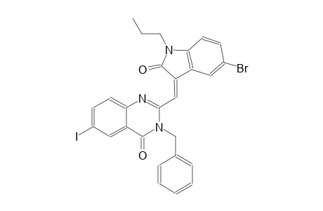 3-benzyl-2-[(Z)-(5-bromo-2-oxo-1-propyl-1,2-dihydro-3H-indol-3-ylidene)methyl]-6-iodo-4(3H)-quinazolinone