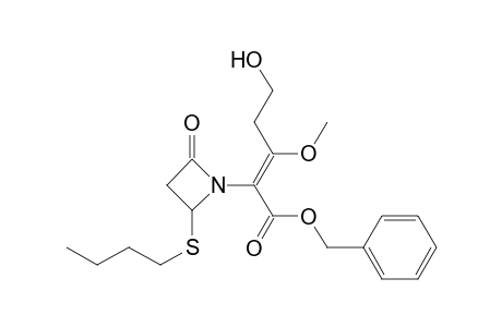 1-Azetidineacetic acid, 2-(butylthio)-.alpha.-(3-hydroxy-1-methoxypropylidene)-4-oxo-, phenylmethyl ester, (E)-