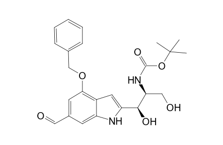 4-Benmzyloxy-2-[(1R,2S)-2-(tert-butoxycarbonylamino)-1,3-dihydroxy)propyl]-1H-indol-6-carboxaldehyde