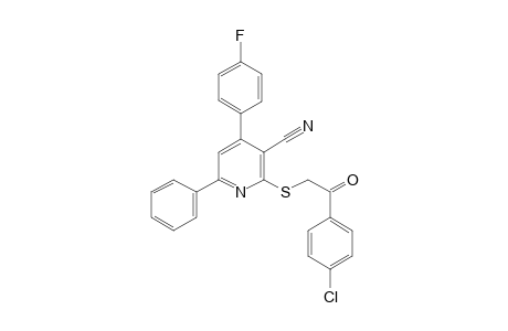 2-[2-(4-chlorophenyl)-2-oxidanylidene-ethyl]sulfanyl-4-(4-fluorophenyl)-6-phenyl-pyridine-3-carbonitrile