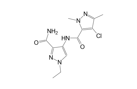 4-{[(4-chloro-1,3-dimethyl-1H-pyrazol-5-yl)carbonyl]amino}-1-ethyl-1H-pyrazole-3-carboxamide
