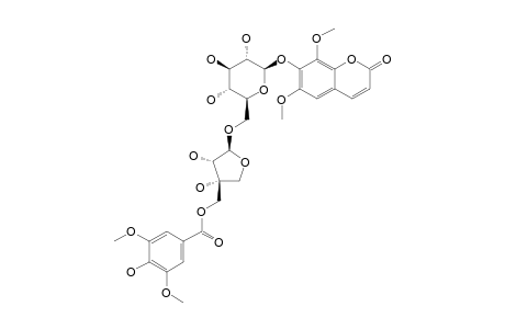 ERYCIBOSIDE_F;7-O-[6-O-(5-O-SYRINGOYL-BETA-D-APIOFURANOSYL)-BETA-D-GLUCOPYRANOSYL]-6,8-DIMETHOXYCOUMARIN